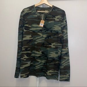 Camo Henley Long Sleeve Shirt